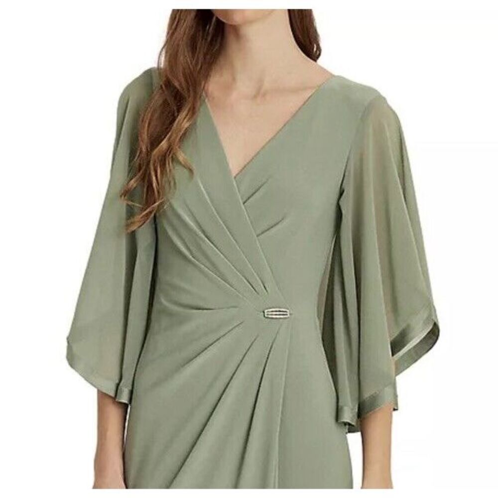 Lauren Ralph Lauren Women's Jersey‎ Three-Quarter-Sleeve Gown (4, Green) - Picture 3 of 9